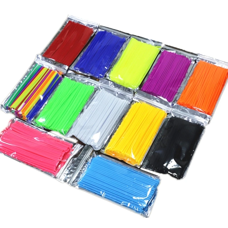 スポークスキン 72個 マルチカラー ダートバイク スポークカバー 9.5インチ 長さ ホイールリムラップ パイプトリム ユニバーサル オートバイ用