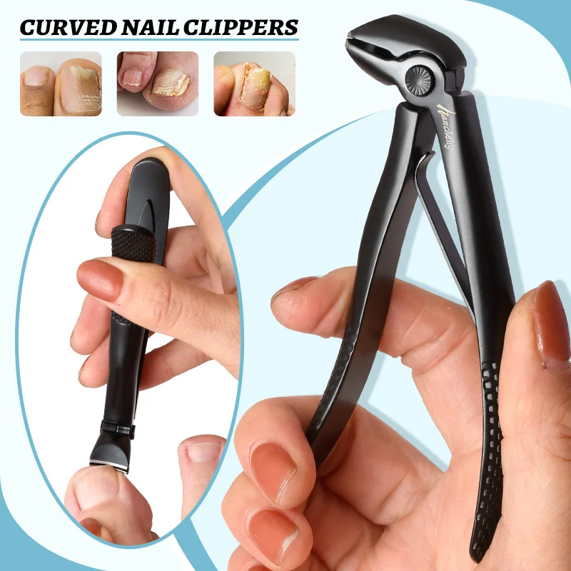 

1 шт. Гибкие кусачки для ногтей для легкой обрезки толстых ногтей, жестких ногтей, нержавеющая сталь, черный, серебристый, два варианта цвета