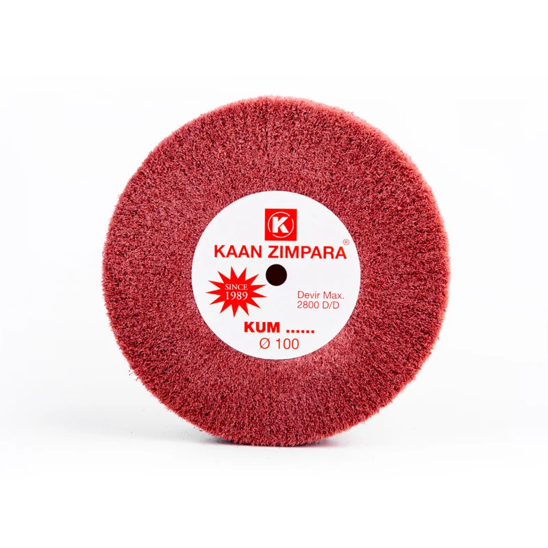 KAAN ZIMPARA Plus Red Fiber Buff Wheel 100mm Fine Matte Finishing Remove Minor Scratches for Jewelry Metal Soft Brushing