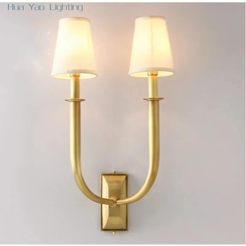 

2 heads Wedding decoration wall sconce buckhorn Lamp dressing room led Mirror light dining room Bar Copper indoor wall lighting