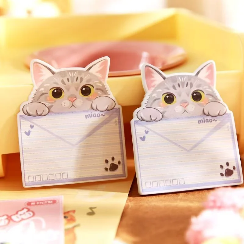Kawai Stationery Paw Print Post Office Cute Cat Special Shaped Sticky Student Handbook Decoration Material MessageTimes Lovely