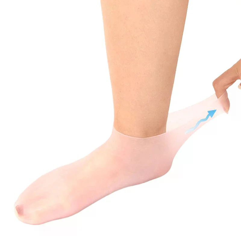 Moisturizing Foot Socks,Silicone Socks For Dry Cracked Feet Women's Foot Socks For Moisturizing,Featuring Massage view 4