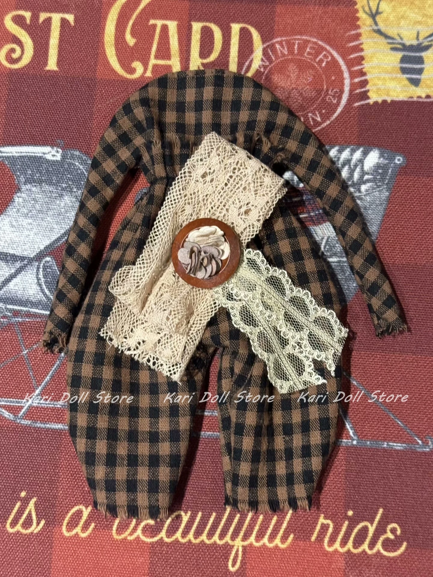 

Одежда и юбки для кукол Kari 2026: Уютный клетчатый комбинезон для кукол Landazz, Landoudou, ob24, ob22