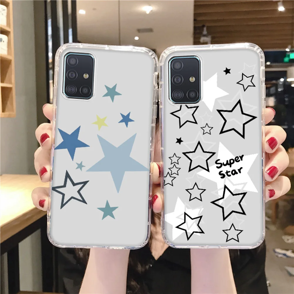 Силиконовый чехол для телефона Black White Star для Xiaomi Redmi Note 12 11 10 9 Pro Max 5G 9S 11S 10S Redmi 13C 12C 10C 10 11A 10A Funda