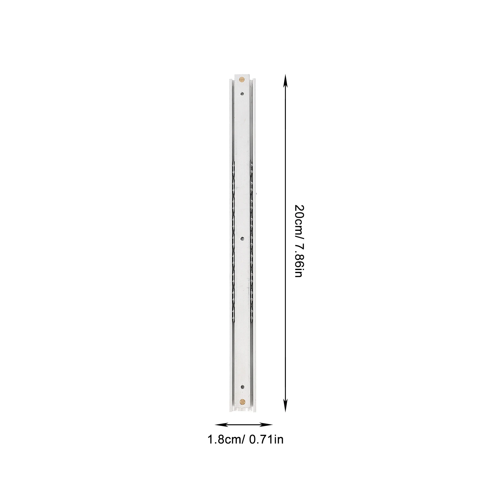 

1Pair Drawer Rail 200Mm Side Mount Professional Full Extension Push to Open Drawer Slides Steel Ball Bearing