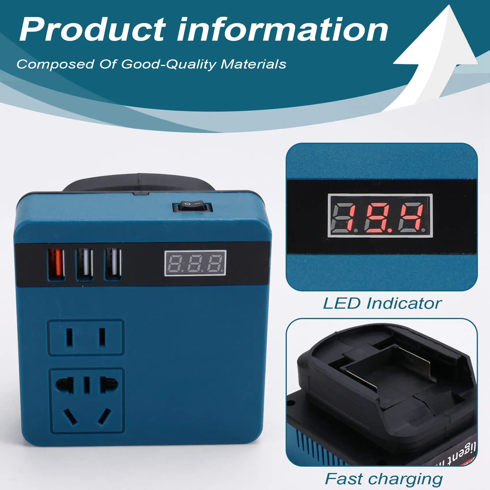 [HOT!A34R】 Power Inverter DC Inverter Adapter Power Supply Inverter For Outdoor Work For
