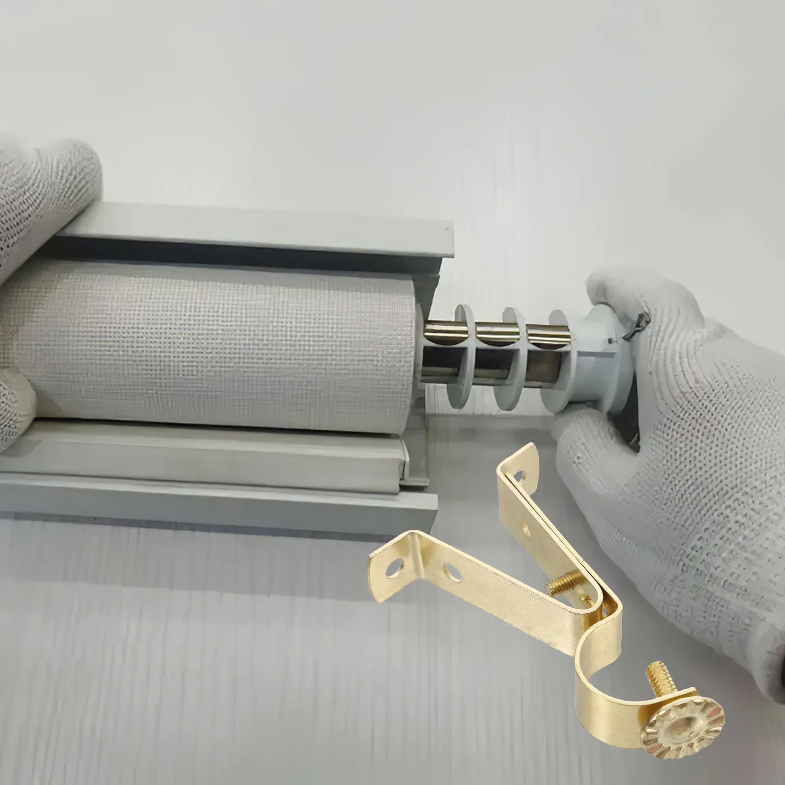 

Curtain Rod Accessories 19mm Telescopic Bracket Golden Adjustable Heavy Duty Wall Mount Single Rod Base Easy Install