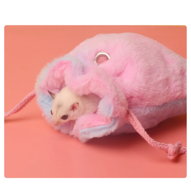 Sugar Gliders Sleeping Pouch Guinea Pig Nest Bed Portable Sugar Glider Cage Carrier Bag With Drawstring For Squirrels Marmosets
