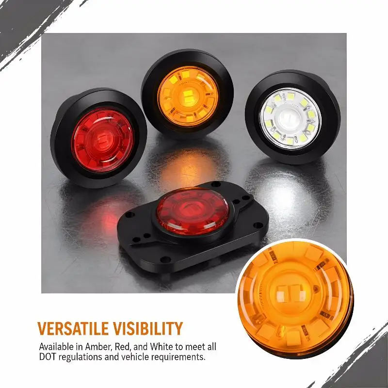 Universal LED Side Marker Light 12V 24V for Truck Caravan Trailer Clearance Waterproof Indicator Lamp for Safety Night Use