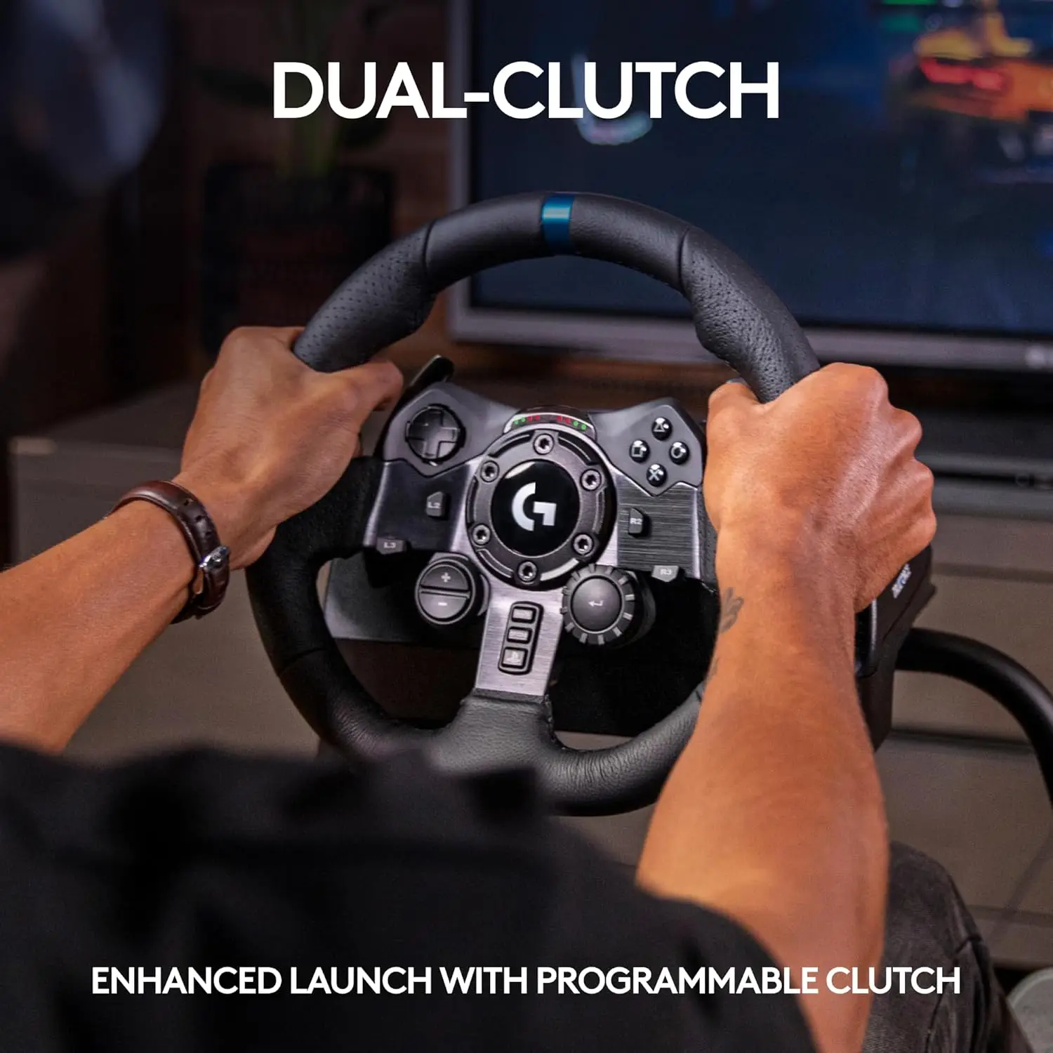 G923 Racing Wheel and Pedals, TRUEFORCE up to 1000 Hz Force Feedback, Responsive Driving Design, Dual Clutch Launch Con image 4