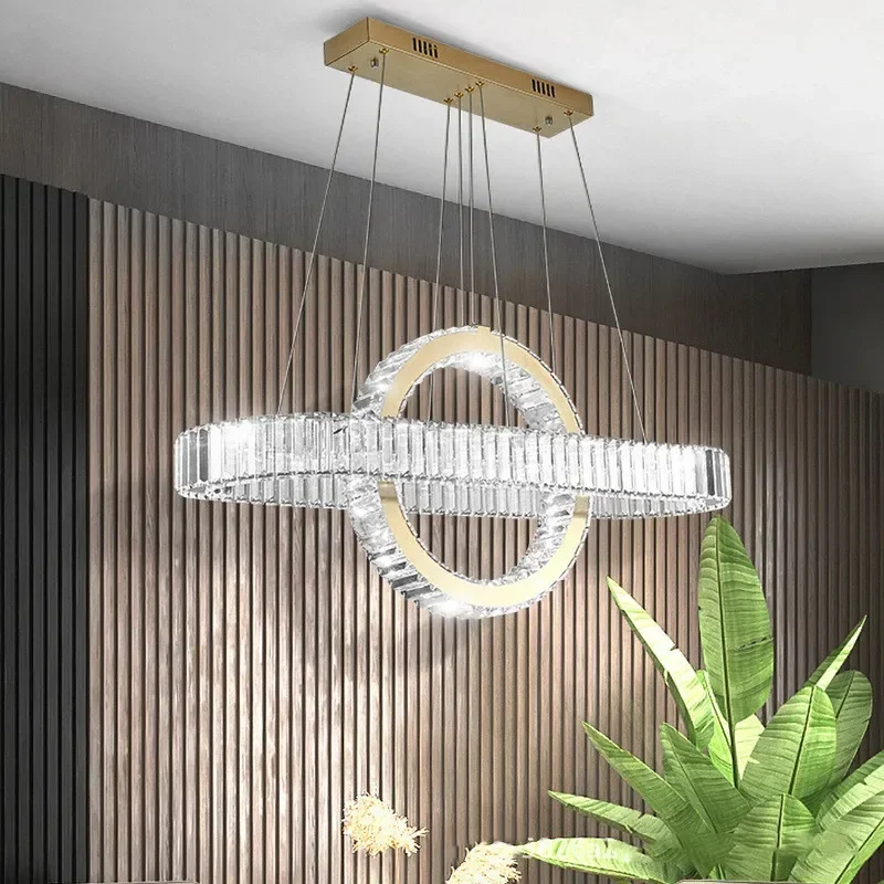 Modern Luxury Crystal Chandelier Minimalist Living Room Light Full Spectrum Eye Protection Dining Room Circular Full House Light