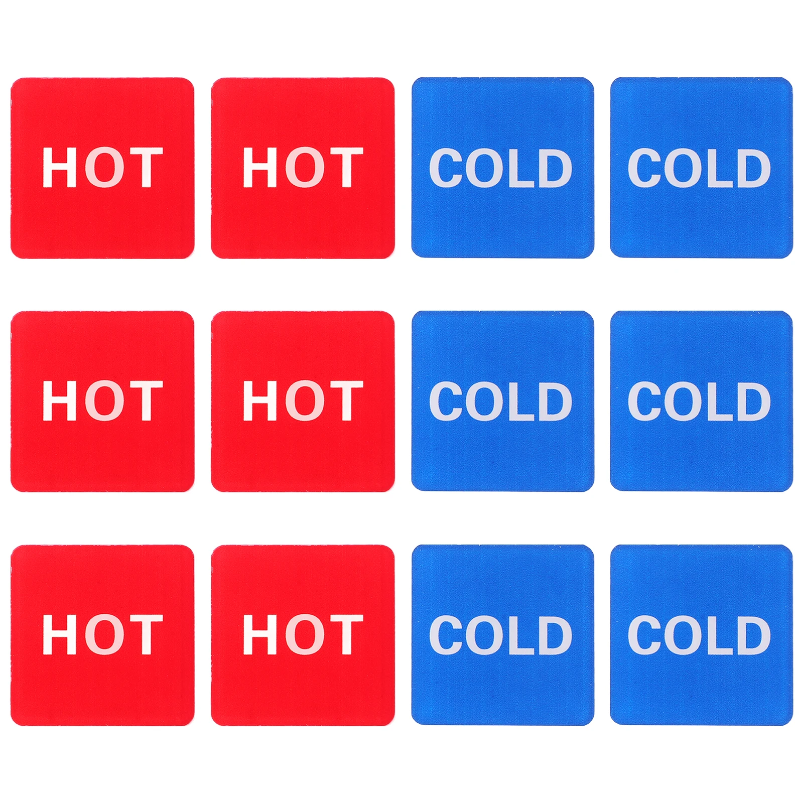 

6 Pairs Cold Hot Water Labels Acrylic Self Adhesive Faucet Bathroom Kitchen Signs Stickers Temperature Indicator