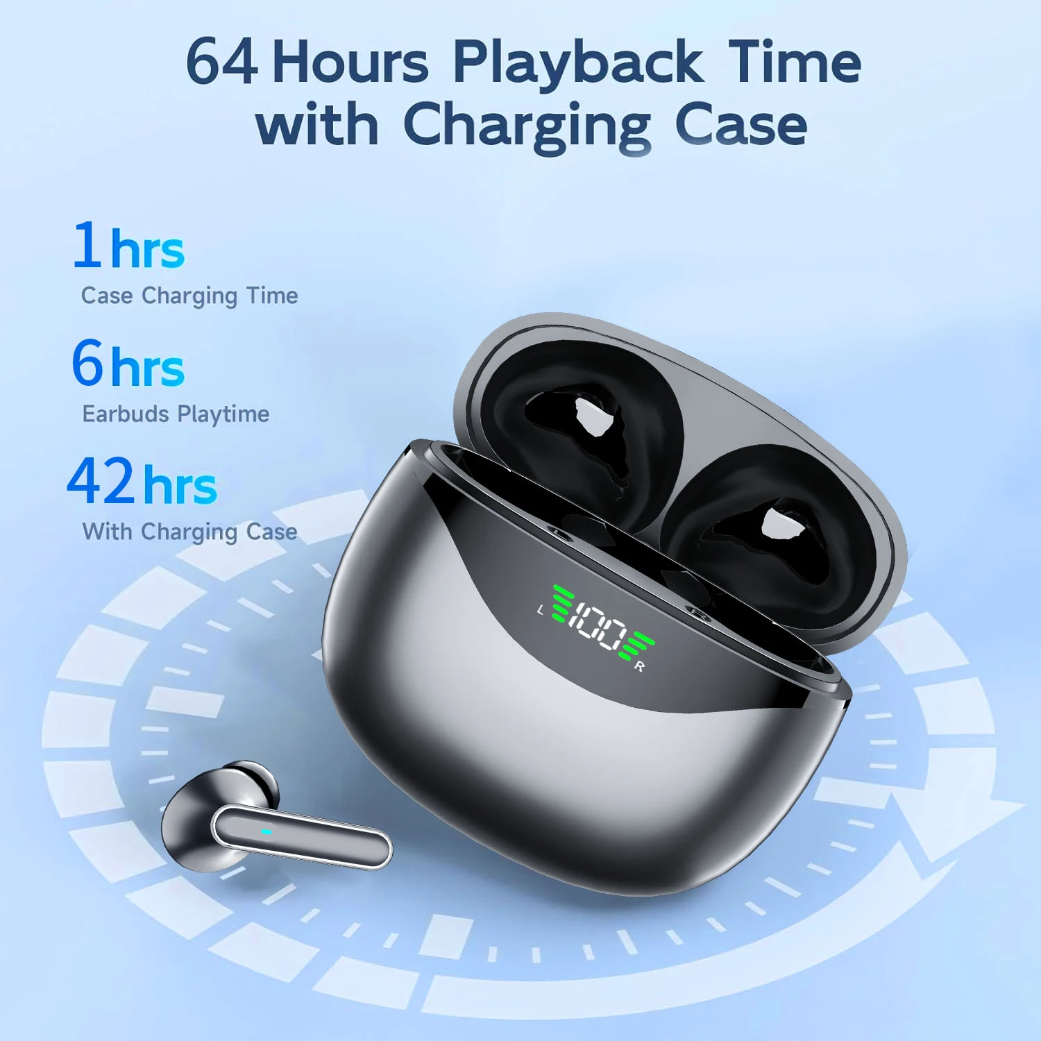 DP4 wireless Bluetooth earphones in ear noise cancelling sports gaming earphones with high battery life and long standby time image 3