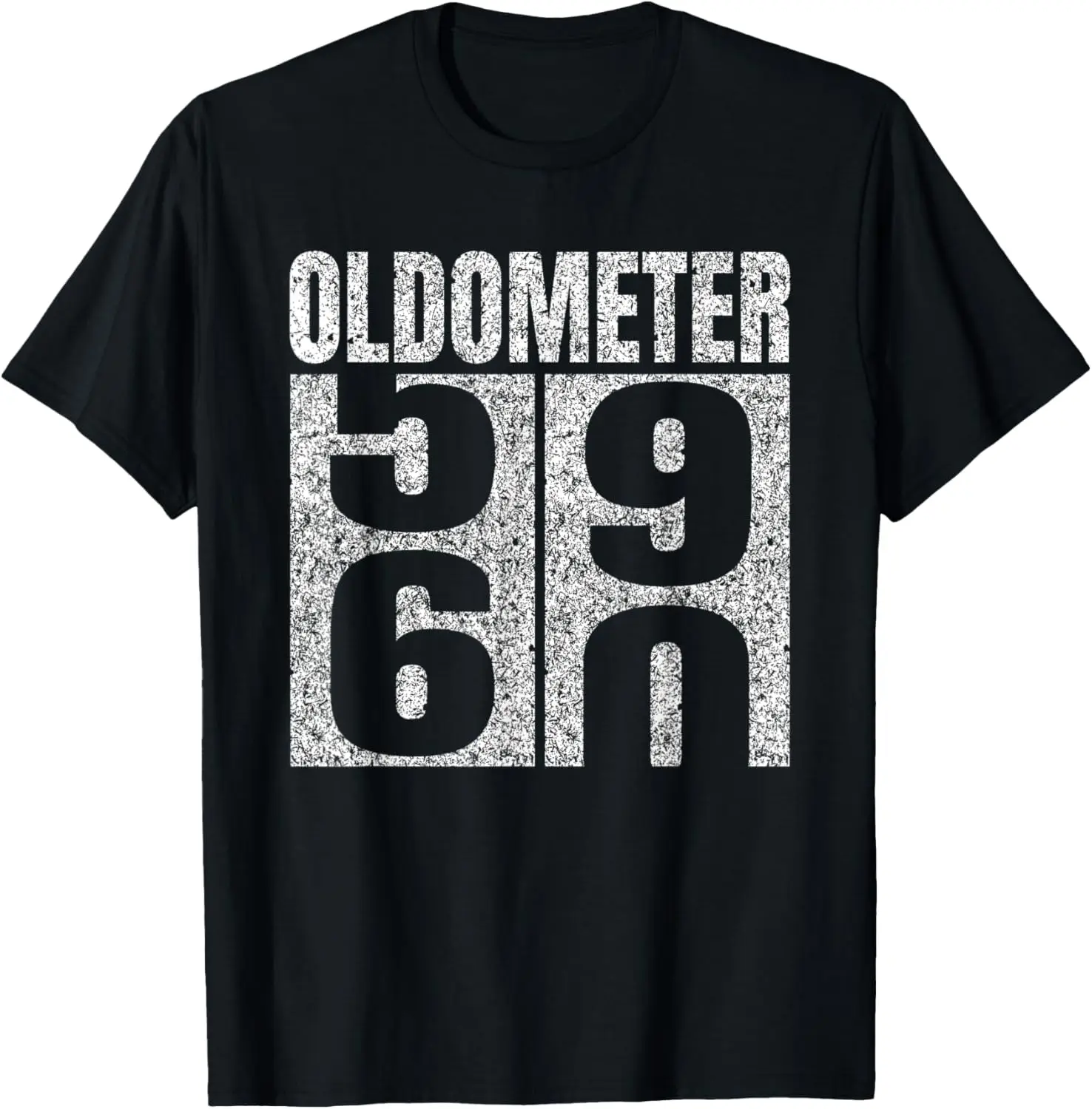60Th Birthday Oldometer 59-60 Vintage Funny Gifts Men Women T-Shirt Summer short-sleeved breathable sweat-wicking versatile fashion T-shirt for back-to-school season, unisex, Y2K Fashionable Cartoon Anime