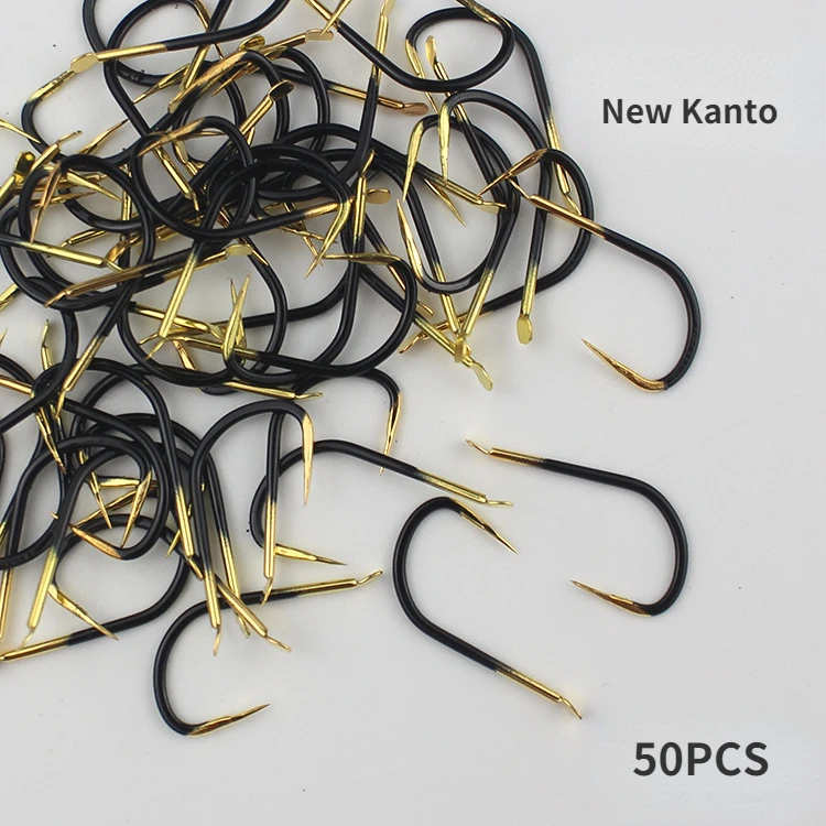 Black Gold New Kanto Fish Hook No Barb Black Pit Athletic Tilapia Carp Fish Hook Big Object Hook Fishing Hook