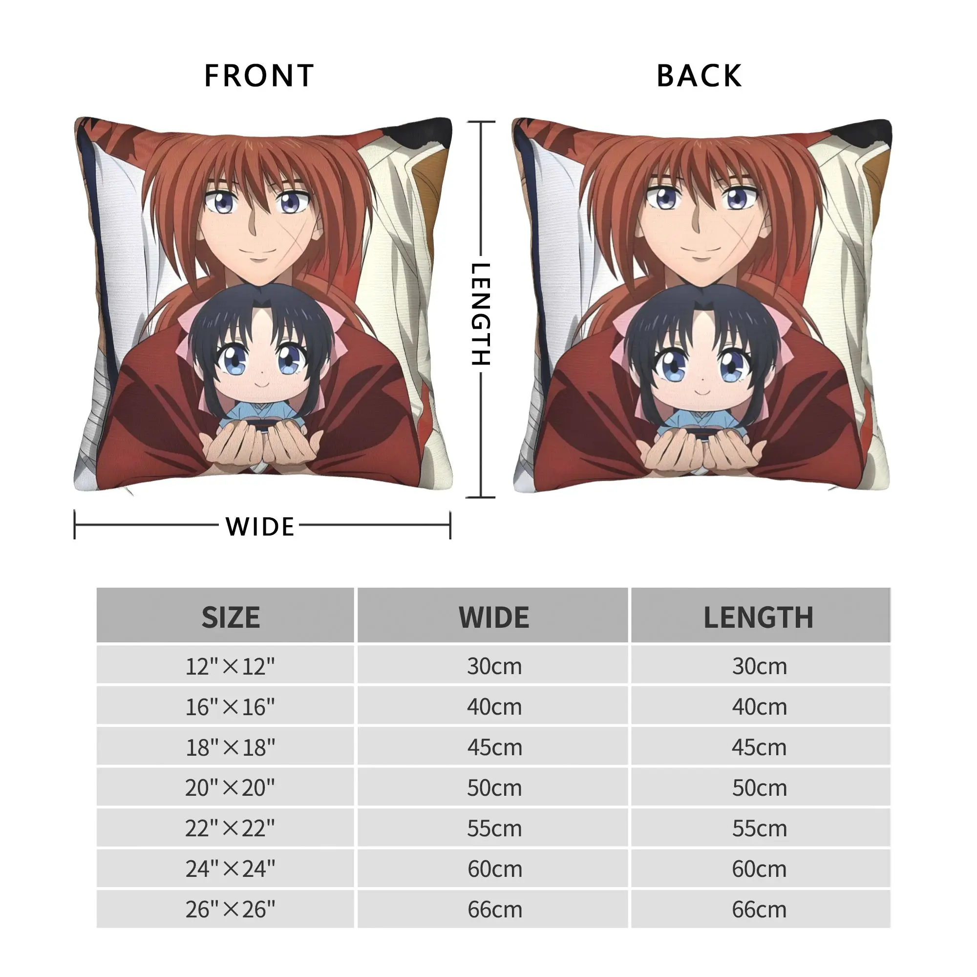 Anime Rurouni Kenshin Federe Moda Federa per divano Decorazioni per la casa Federa per cuscino personalizzata