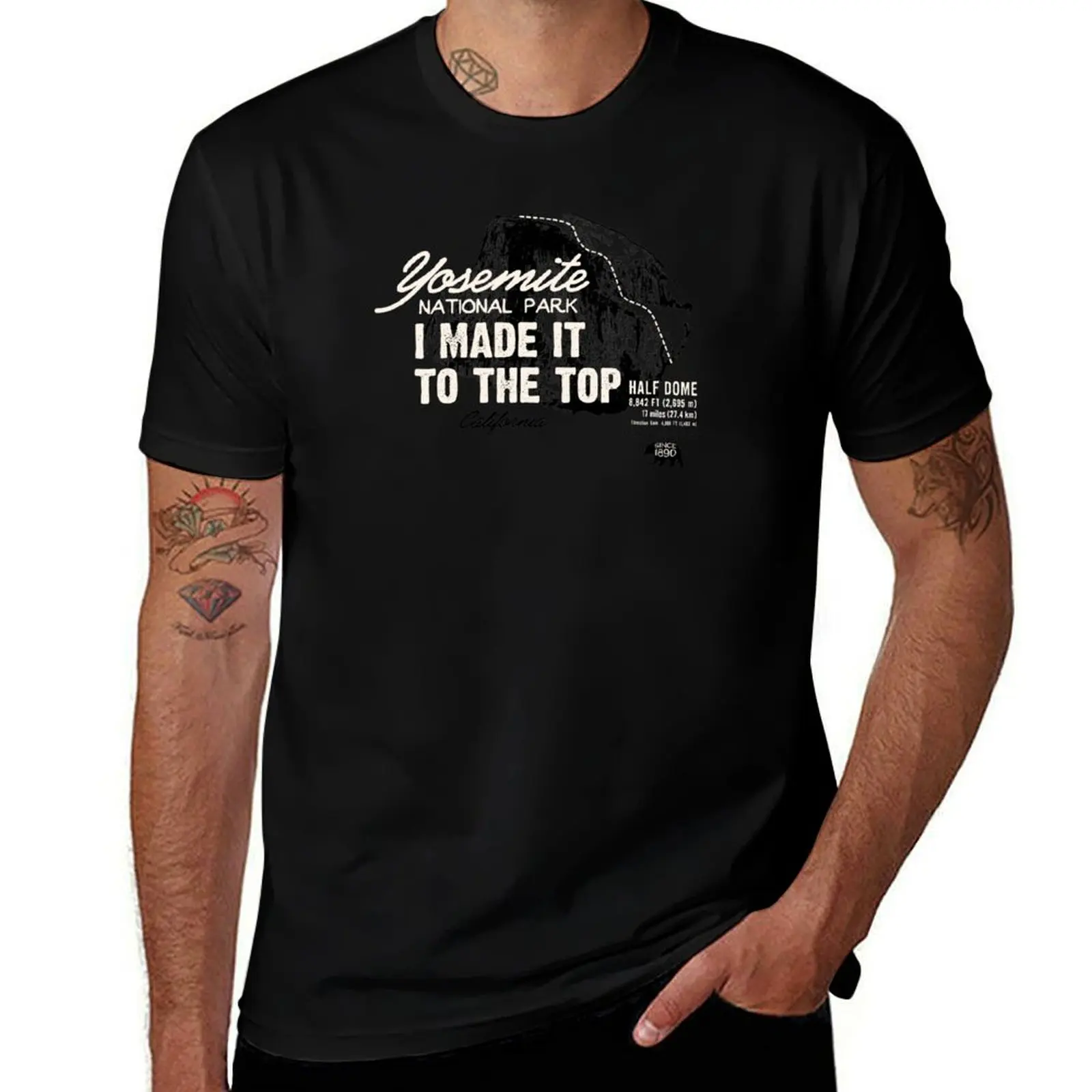 

Yosemite National Park Half Dome California America IMITTT I Made It To The Top T-Shirt t shirts for man graphic vintage T-Shirt