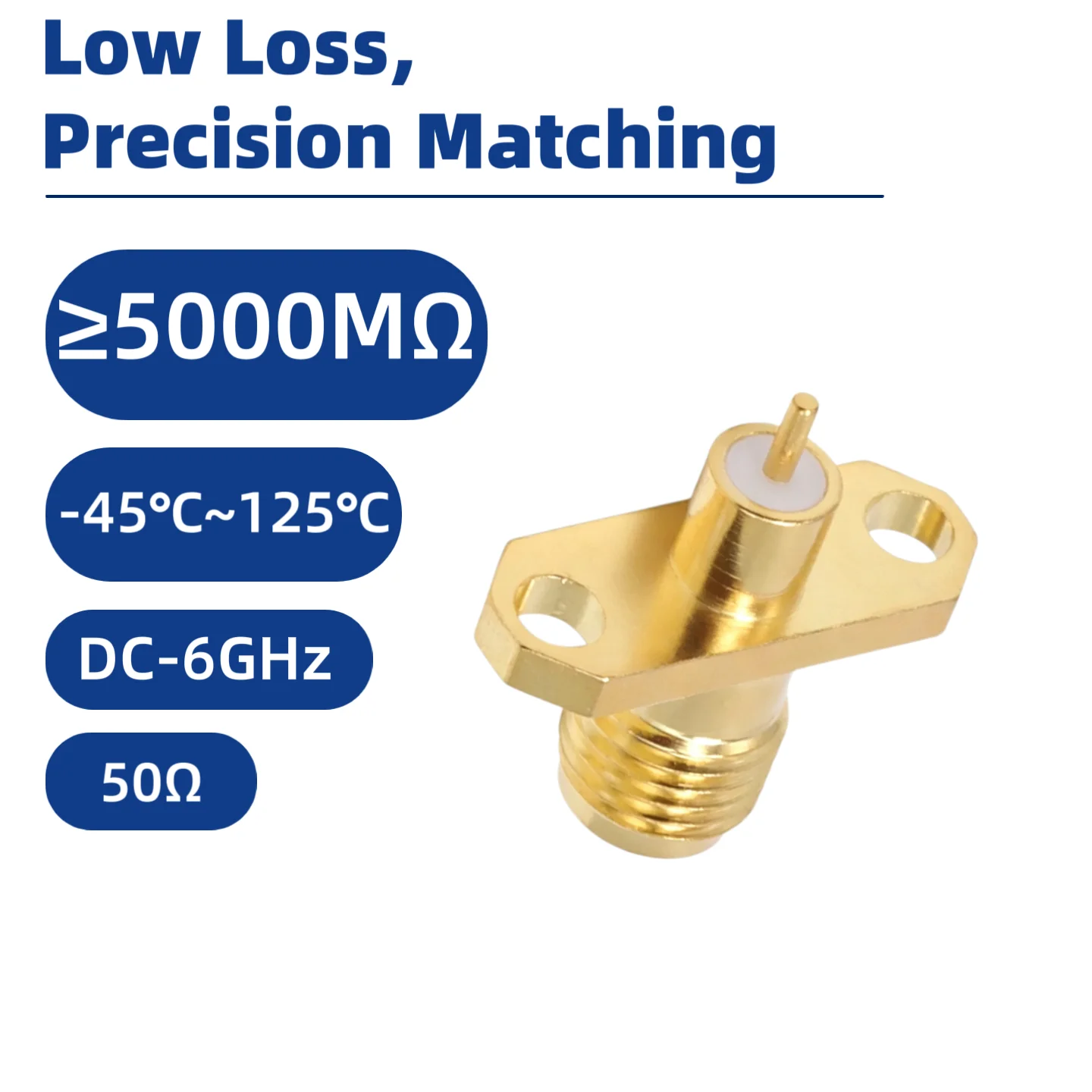 SMA-KFD9A-1-2H SMA Female Connector with 2-Hole Diamond Flange, RF Coaxial Microstrip Connector