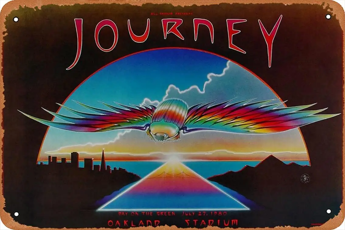 Muzuputs Journey Poster 12 X 8 Inches Vintage Retro Metal Tin Sign Art Decor