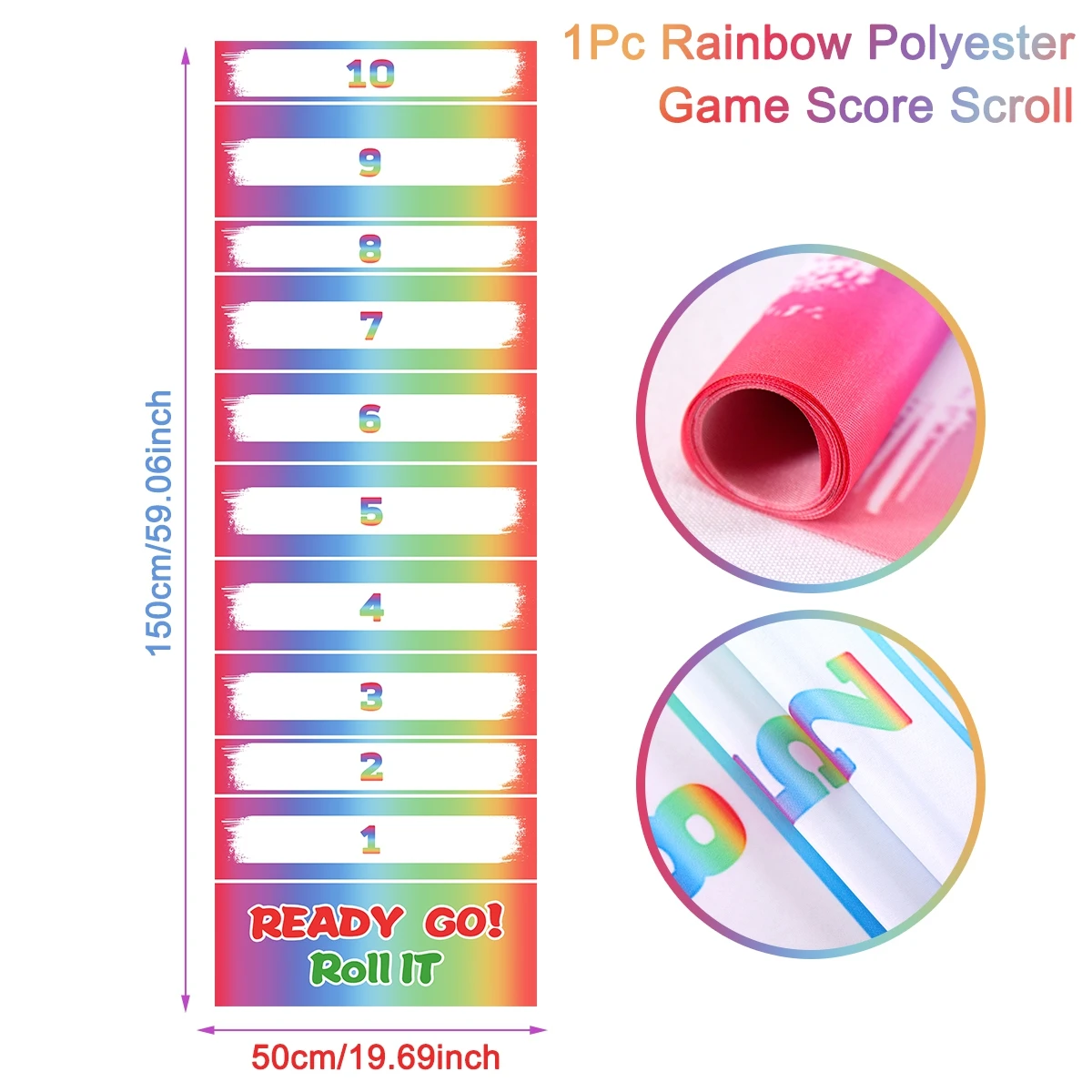 1 Stück Regenbogen-Rollspiel zum Selbstgestalten, Flaschen-Rollspiel mit Punktezählung für Familienfeiern, Partyzubehör, Geburtstagsdekoration – Detail 2