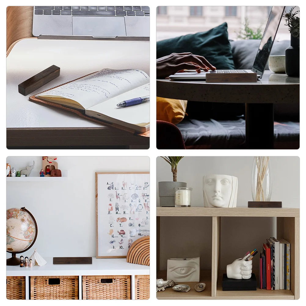 

4Pcs Wooden Paperweight Set Chinese Calligraphy Practice Tool Rectangular Desk Organizer for Office Study Decoration