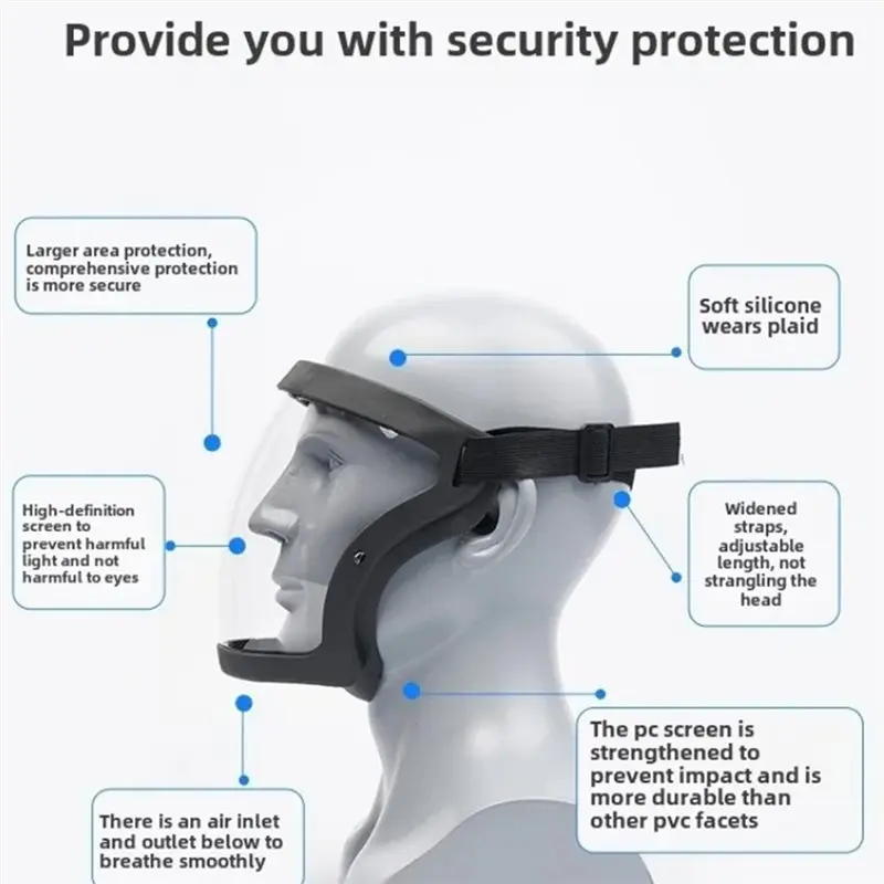 ABBY-HD Anti-stof, anti-druppel, anti-rook Volledige gezichtsbeschermbril Elektrisch lassen Rijden Beschermend masker