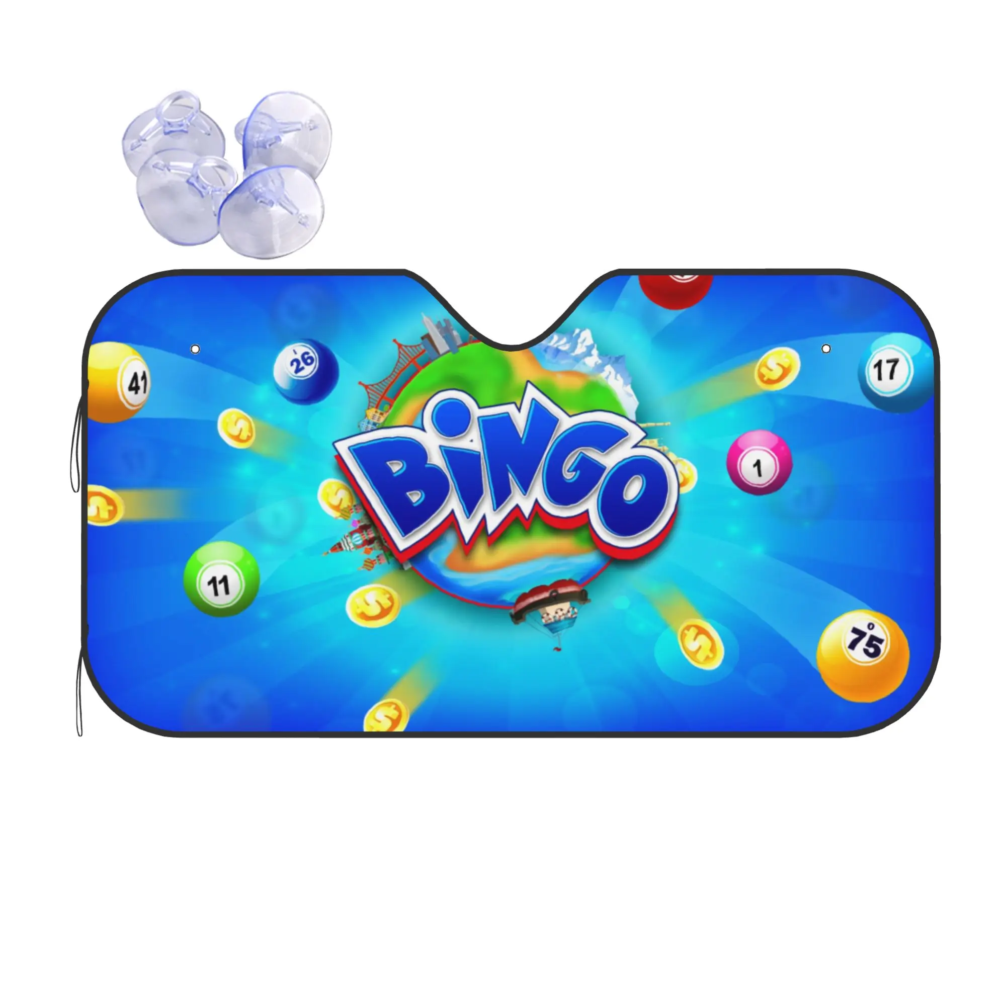 Bingo Paper Game Car Front Windshield Sun Visor UV Protection Car Sun Shade Heat Insulation Cover  Aluminum Foil Car Sunshade