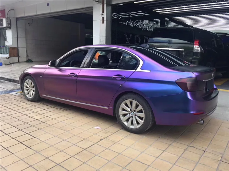 

Chameleon Purple Red Matte Metallic Vinyl Wrap Film DIY Adhesive Car Wrapping Roll with Air Bubble Free