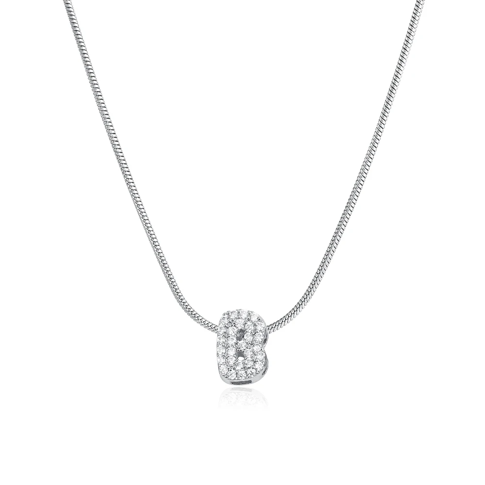 2025 جديد 26 حرف الإنجليزية قلادة صغيرة ولطيفة جميع الحروف الماسية + الأبيض K-صندوق سلسلة قلادة بحرف سلسلة الترقوة Fashionab #6