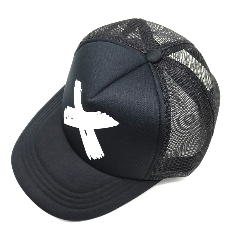 Gorra de béisbol de malla transpirable para hombre y mujer, gorro con cierre trasero y letras X para deporte al aire libre, Unisex, Q1147