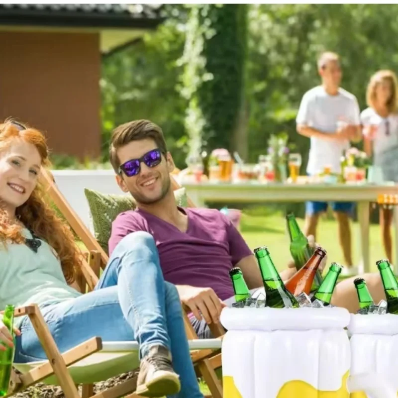 

Summer of 2026 PVC Inflatable Ice Bucket Beer Cooler Perfect for Pool Beach BBQ Outdoor Birthday Celebrations