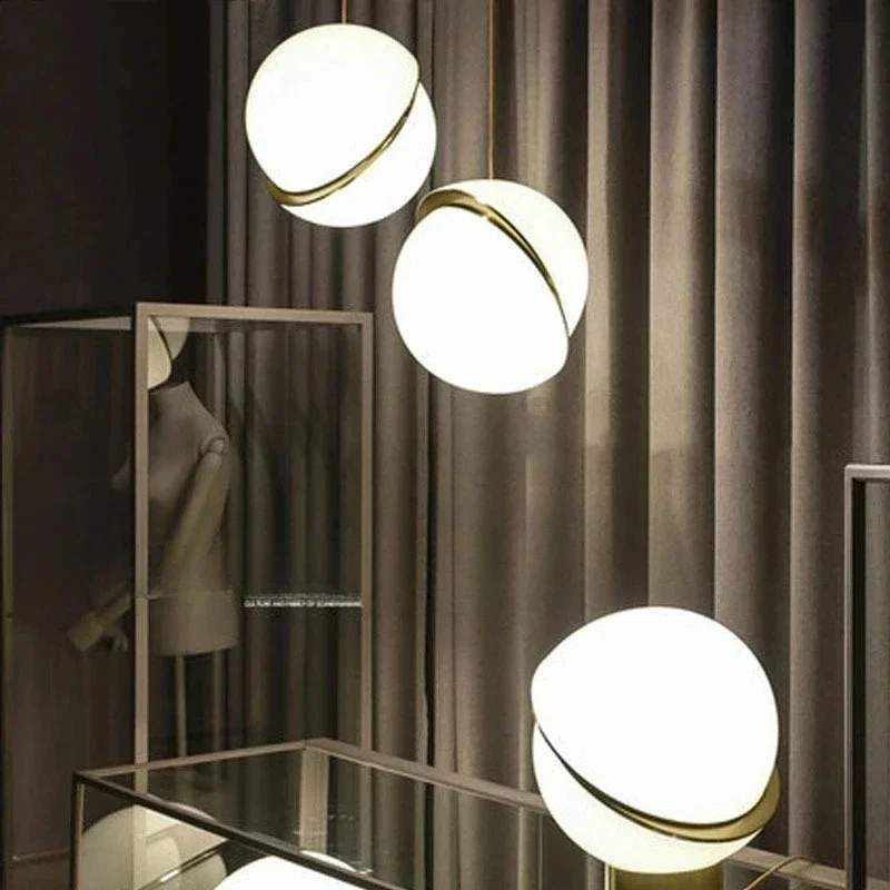 ​Nordic LED Modern White Bubble Ball Pendant Lights Kitchen Dining Living Room Restaurant Bedroom Gold Hanging Lamp Chandelier