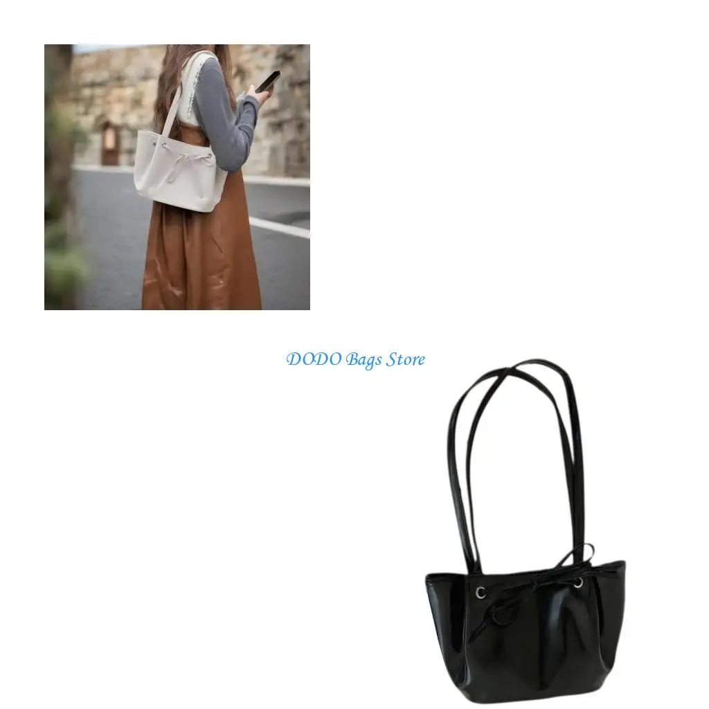 

Women Bag PU Leather Shoulder Bag Bowknot Armpit Bag Korean Underarm Bag