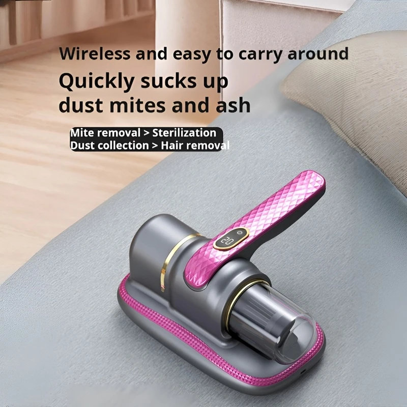 Household Handheld Wireless High Suction High-frequency Vibration Mite Remover USB Rechargeable UV Mite Removal Vacuum Cleaner