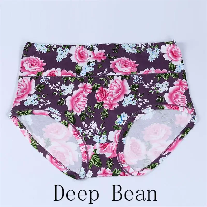 New Bamboo Fiber Underwear Large Size Women Panties Female Ladies Floral Briefs High Waist Plus Underpants Sexy Lingerie 12XL