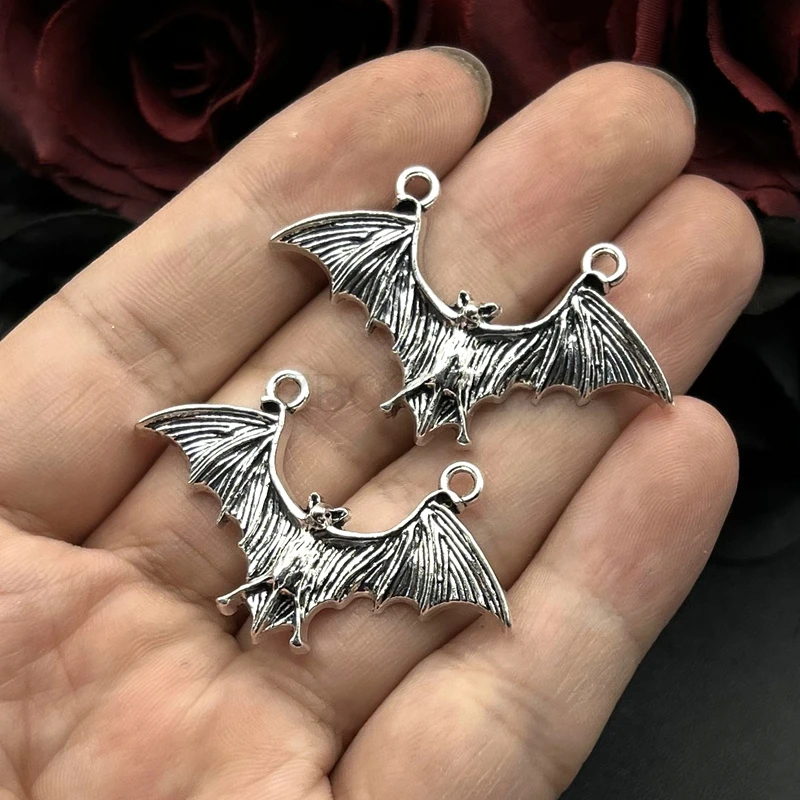 7pcs 23x44mm Fashion Vintage Punk Gothic Bat Charms Pendants Designer Charms Fit Jewelry Making DIY Jewelry Findings