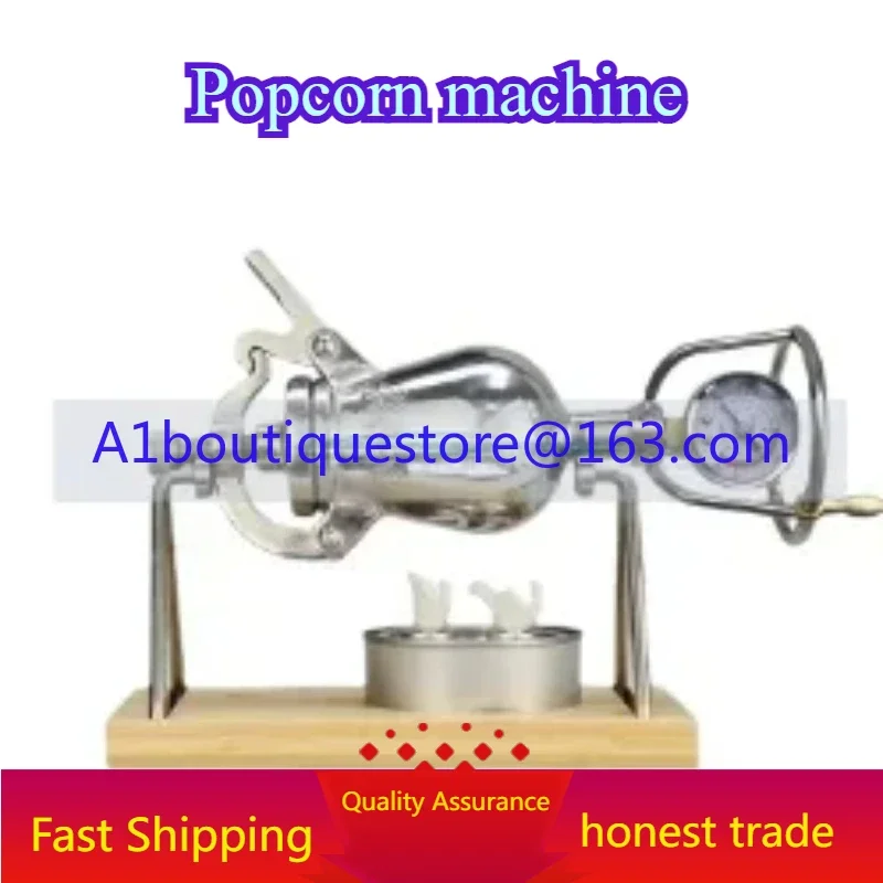 300ML Stainless Steel Mini Popcorn Machine Old-fashioned Small Hand-cranked Popcorn Machine