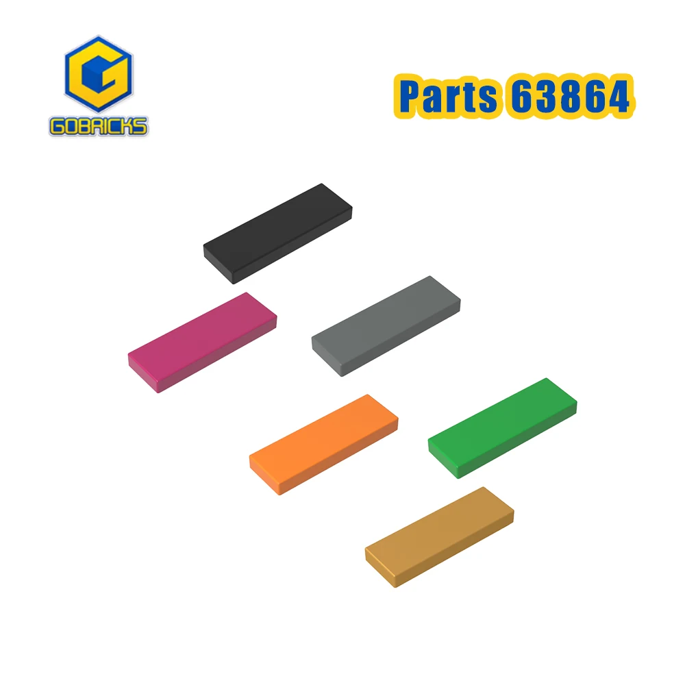 Gobricks 100pcs 63864 Bricks Tile 1 x 3 Parts Building Blocks Pink Solid Color Assembles Particles Parts Educational Kids Toys