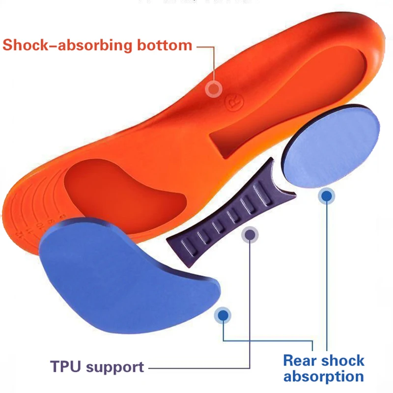 Sport Insoles For Shoes Sole Shock Absorption Deodorant Breathable Cushion Running Insoles For Feet Man Women Orthopedic Insoles