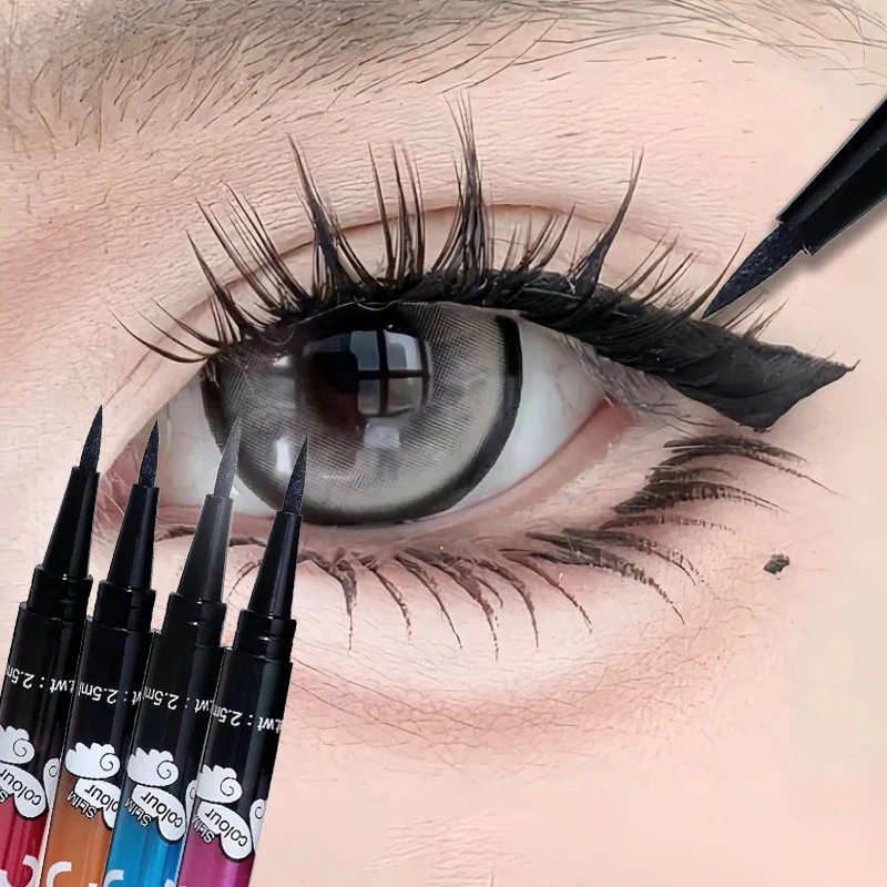 0,01 mm ultrafeiner flüssiger Eyeliner-Stift, wasserfest, wischfest, schnell trocknend, Eyeliner mit Baumwollspitze, langlebig, schwarzes Eyeliner-Make-up