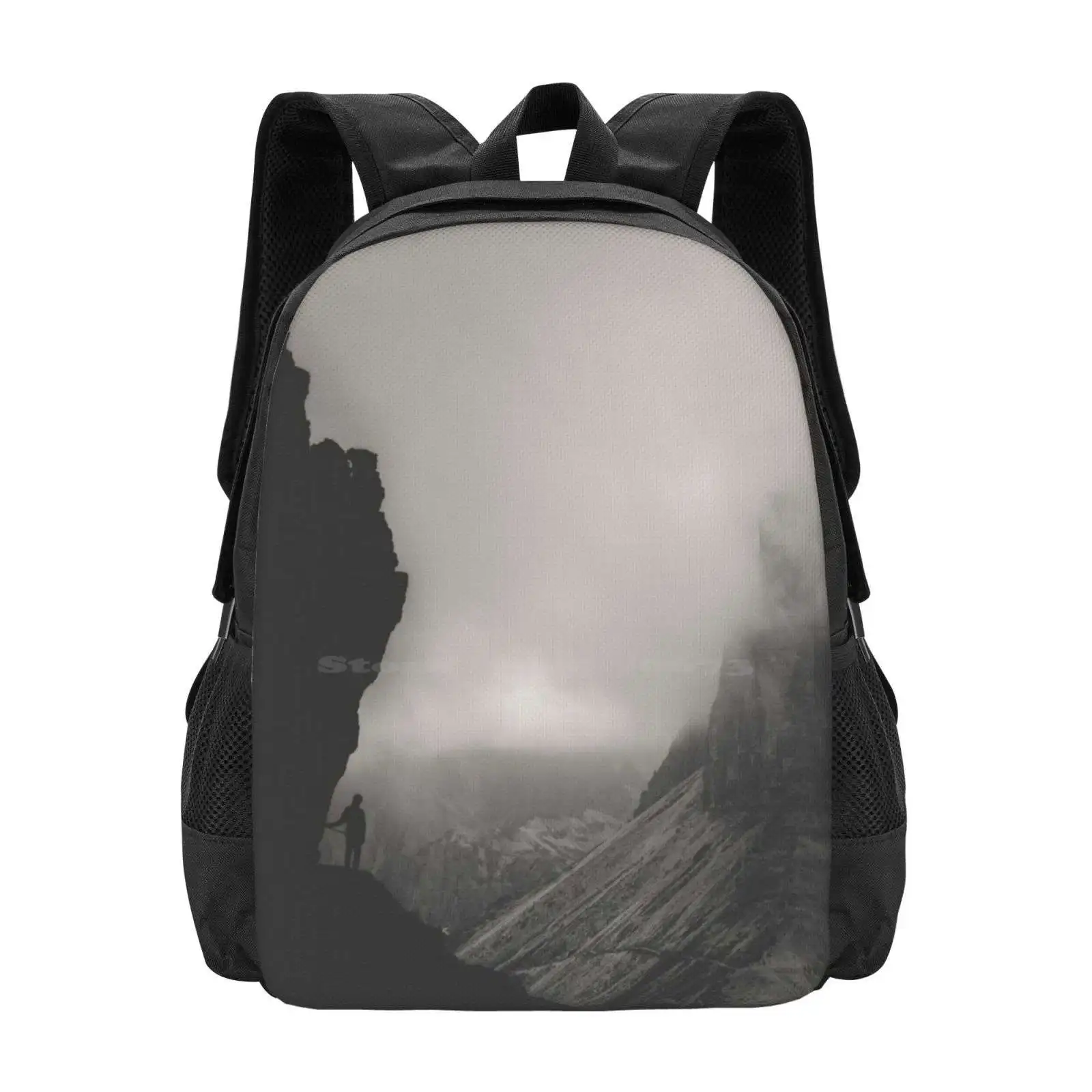 Tre Cime Mochila para estudiantes universitarios para adolescentes Bolsas con diseño de patrón Adventure Dolomites Drei Zinnen Vacaciones Italia Montañas Overcast