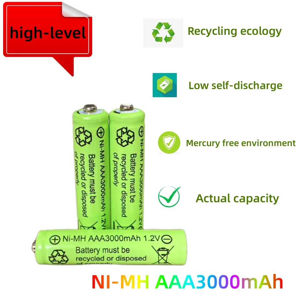 1.2V NI-MH 3000mAh AAA Rechargeable Battery For Electric Toothbrush Flashlight Mouse Clock Toy Keyboard Watch 3A Battery