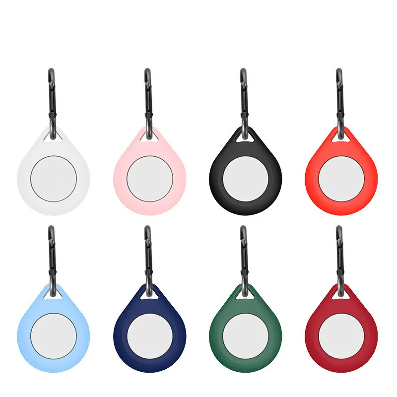 NEW 1PCS Soft Silicone For Apple Airtags Locator Protective Sleeve Metal Ring Buckle Sports Soft Plastic Shell