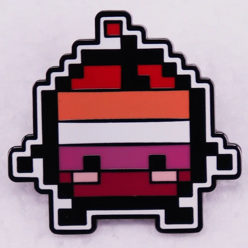 Orange Lesbian Junimo Hard Enamel Pin Badge Stardew Valley Game Jewelry