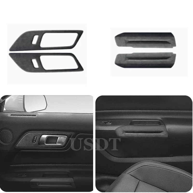 

New Suede Interior Cover Door Handle Mat Protection For Ford Mustang 2015 2016 2017 2018 2019 2021 2022 2023