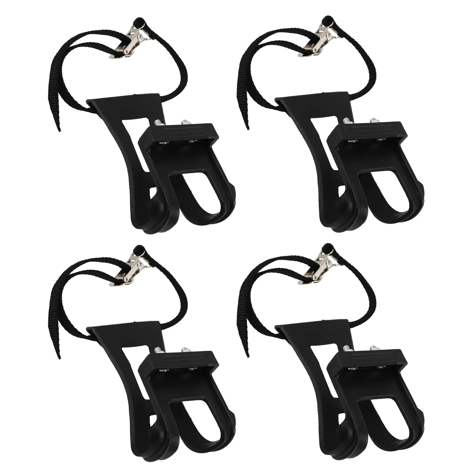 4Pcs Bike Pedal Toe Clips Adjustable Elastic Straps Universal Replacement for Exercise Road Mountain Cycling Nylon Pedal Cage