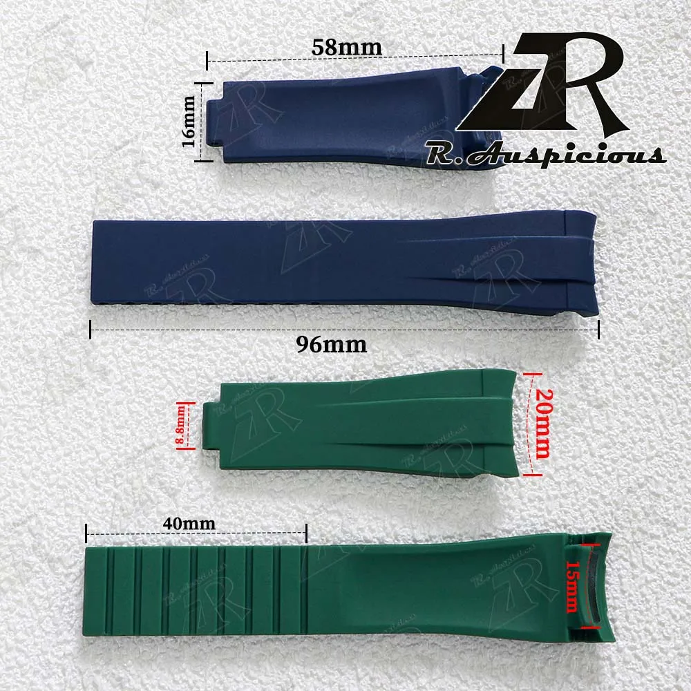 20mm 21mm 22mm Rubber Watchband Fit For Rolex Submariner GMT Master Daytona Silicone Strap Watch Accessories Watch Band Bracelet