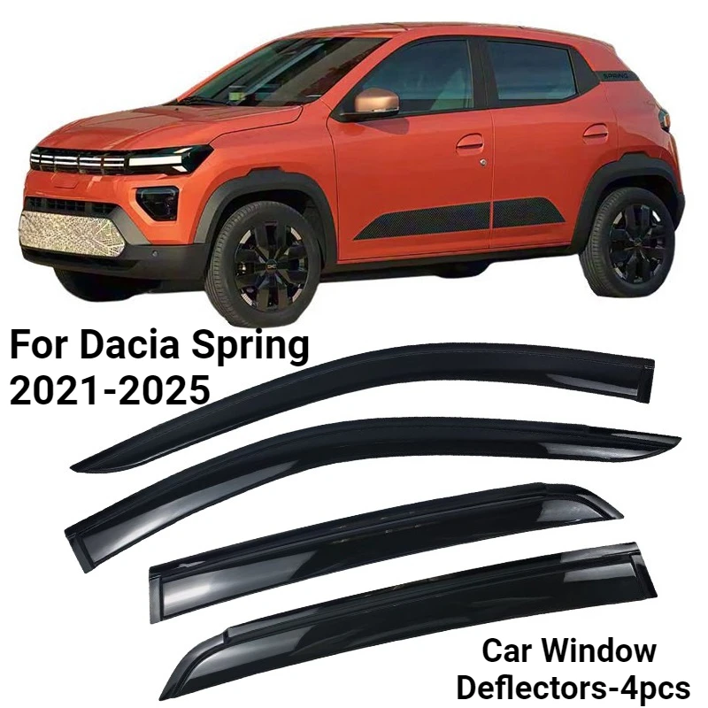 

Car Window Deflectors For Dacia Spring 2021-2025 Weather shield Sun Rain Deflector Sun Visors Accessories