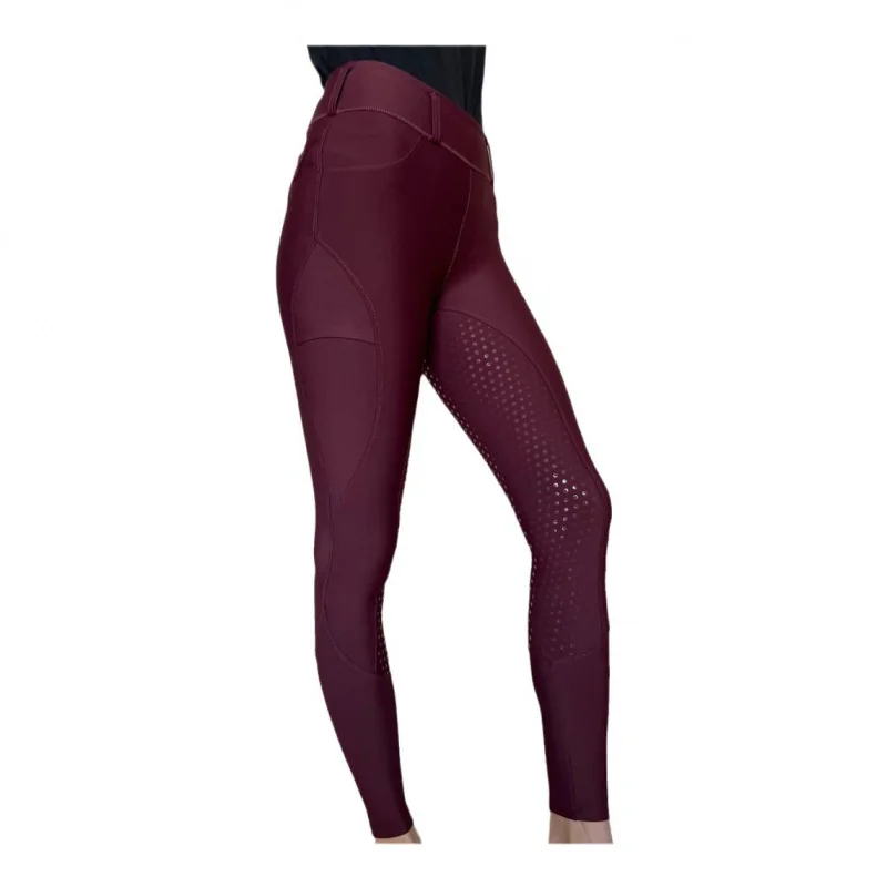 Pantalones ecuestres de silicona de asiento completo para mujer, medias antipilling para montar al aire libre, ropa ecuestre