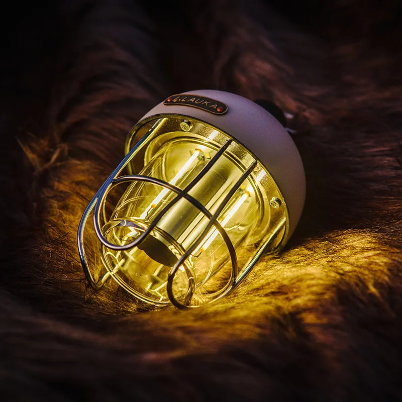 Свет из сосновой шишки Свет желудя Ретро светильник из кованого железа Перезаряжаемый подвесной светодиодный светильник для кемпинга